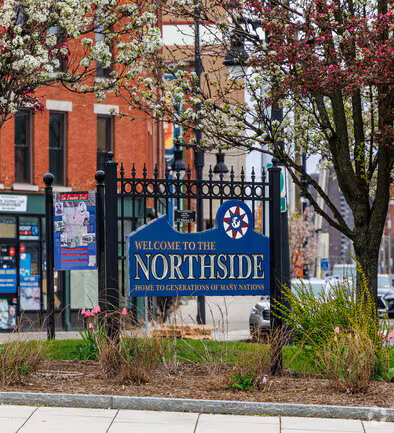 Photo of a sign in the Northside neighborhood in Syracuse, NY